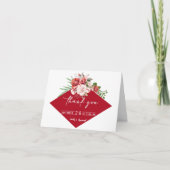 Terracotta Burgundy Blush Floral Wedding Bedankkaart (Voorkant)