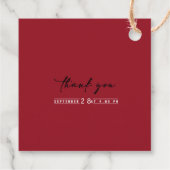 Terracotta Burgundy Blush Floral Wedding  Favor  Bedankjes Labels (Achterkant)