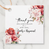 Terracotta Burgundy Blush Floral Wedding  Favor  Bedankjes Labels (Voorkant)
