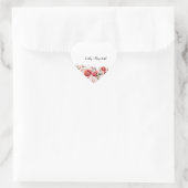 Terracotta Burgundy Blush Floral Wedding  Hart Sticker (Tas)