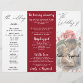 Terracotta Burgundy Blush Floral Wedding  Program (Voorkant)