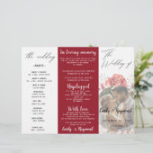 Terracotta Burgundy Blush Floral Wedding  Program (Staand voorkant)