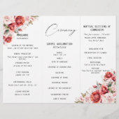 Terracotta Burgundy Blush Floral Wedding  Program (Achterkant)