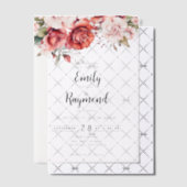 Terracotta Burgundy Blush Floral Wedding Vellum Uitnodigingen (Offset (Uitnodiging))