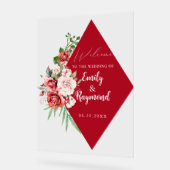 Terracotta Burgundy Blush Floral Wedding Welcome Acryl Bord (Hoek)