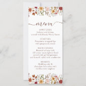 Terracotta Burgundy Floral Wedding Menu Cards (Voorkant)
