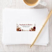 Terracotta Burgundy Mauve Floral Geometric Wedding Etiket (Insitu)