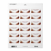 Terracotta Burgundy Mauve Floral Geometric Wedding Etiket (Full Sheet)