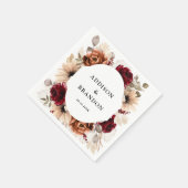 Terracotta Burgundy Mauve Floral Geometric Wedding Servet (Hoek)