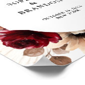 Terracotta Burgundy Mauve Floral Geometric Welkom Poster (Hoek)