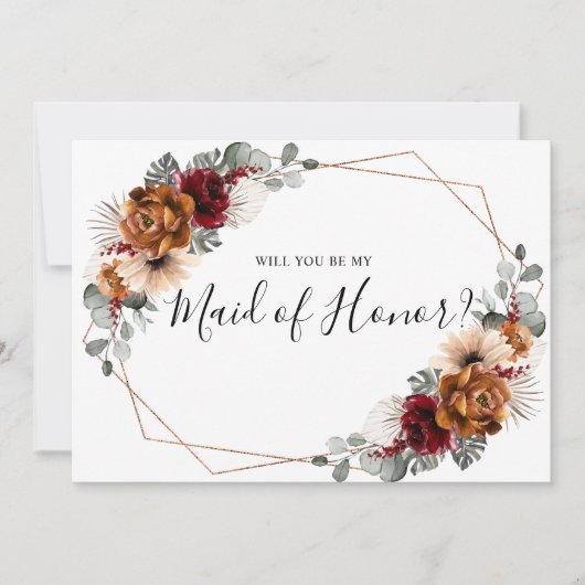 Terracotta Burgundy zal je mijn dienstmeisje zijn Kaart (Voorkant)
