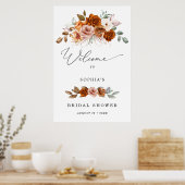 Terracotta Burnt Orange Bridal Shower Welcome   Poster (Keuken)