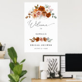 Terracotta Burnt Orange Bridal Shower Welcome   Poster (Thuiskantoor)