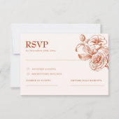Terracotta burnt orange fall Wedding RSVP Card (Voorkant)