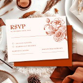 Terracotta burnt orange fall Wedding RSVP Card