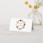Terracotta Burnt Orange Floral Wedding Plaatskaartje (Achterkant)