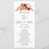 Terracotta Burnt Orange Floral Wedding Programmakaart (Voorkant)