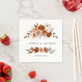 Terracotta Burnt Orange Floral Wedding Servet (Insitu)