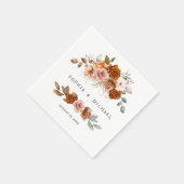 Terracotta Burnt Orange Floral Wedding Servet (Hoek)