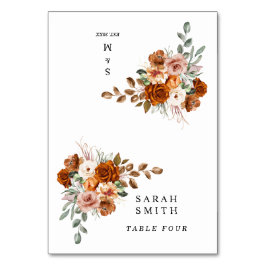Terracotta Burnt Orange Wedding Table Place Card Kaart