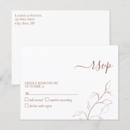 Terracotta Burnt Oranje Botanisch Geen menu RSVP