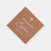 Terracotta Burnt Oranje Cross Baptisme Paper Napki Servet (Hoek)