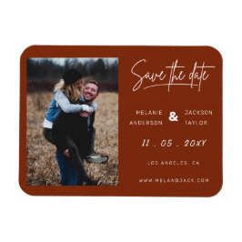 Terracotta Burnt Oranje Eenvoudige handgeschreven  Magneet