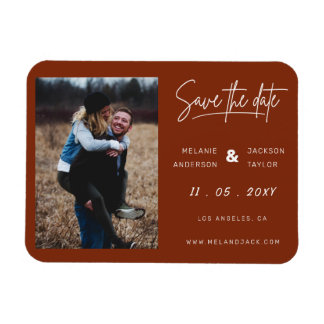 Terracotta Burnt Oranje Eenvoudige handgeschreven  Magneet