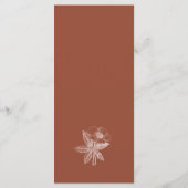 Terracotta Burnt Oranje Floral Line Art Menu (Achterkant)