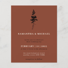 Terracotta Burnt oranje Forest Pine Tree-budget Flyer