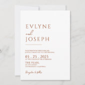 Terracotta Burnt Oranje minimalist Boho Wedding Kaart (Voorkant)