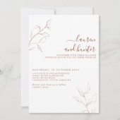 Terracotta Burnt Oranje Script Botanical Wedding Kaart (Voorkant)