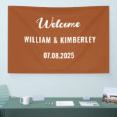 Terracotta Burnt Oranje Simple Modern Wedding Spandoek (Beurs)