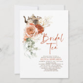 Terracotta Burnt Oranje Vrijgezellenfeest Tea Part Kaart (Voorkant)