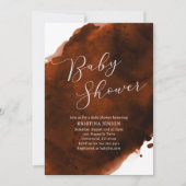 Terracotta Burnt Oranje Waterverf Baby shower Kaart (Voorkant)