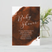 Terracotta Burnt Oranje Waterverf Baby shower Kaart (Staand voorkant)