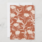 Terracotta Burnt Oranje Wildflower Wedding Kaart (Achterkant)