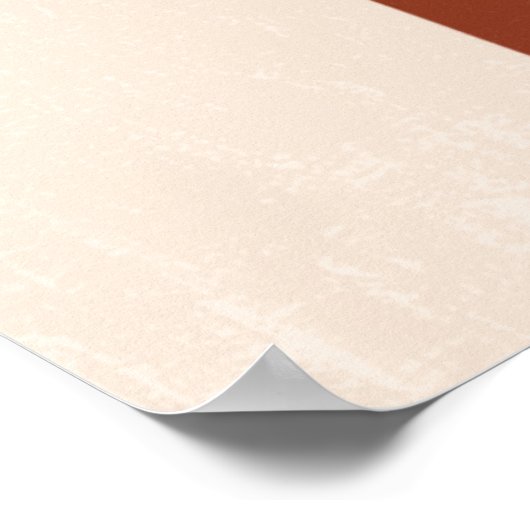 Terracotta Burnt Sinaasappel Abstracte Rainbow Wal Poster (Hoek)