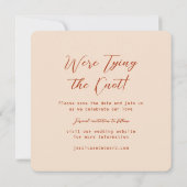 Terracotta Burnt Sinaasappel & Beige Boho Rustiek  Save The Date (Achterkant)