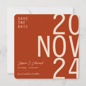 Terracotta Burnt Sinaasappel & Beige Boho Rustiek  Save The Date (Voorkant)