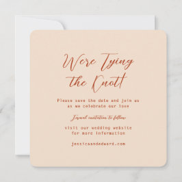 Terracotta Burnt Sinaasappel & Beige Boho Rustiek  Save The Date