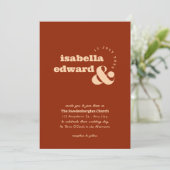 Terracotta Burnt Sinaasappel Boho Rustiek Eenvoudi Kaart (Staand voorkant)