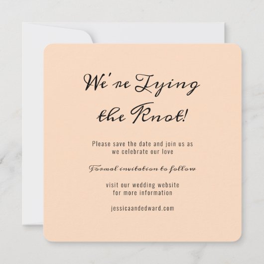 Terracotta Burnt Sinaasappel Boho Rustiek Eenvoudi Save The Date (Achterkant)