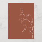 Terracotta Burnt Sinaasappel Botanical Wedding Det Informatiekaartje (Achterkant)