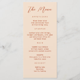 Terracotta Burnt Sinaasappel Eenvoudig Modern Mini Menu