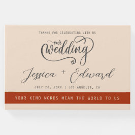 Terracotta Burnt Sinaasappel Elegant Modern Minima Gastenboek