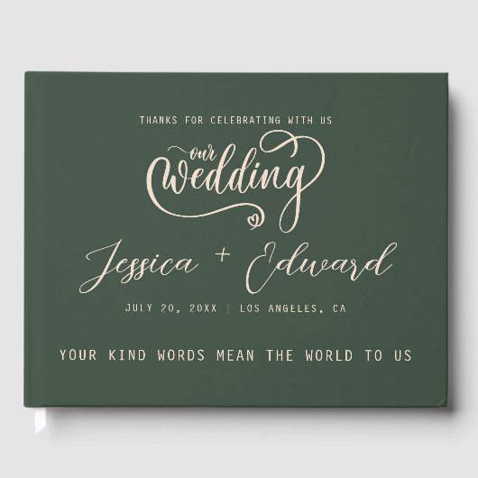 Terracotta Burnt Sinaasappel Elegant Modern Minima Gastenboek (Voorkant)