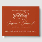 Terracotta Burnt Sinaasappel Elegant Modern Minima Gastenboek (Voorkant)