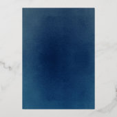 Terracotta Burnt Sinaasappel Floral Navy Blue Wedd Folie Uitnodiging (Achterkant)