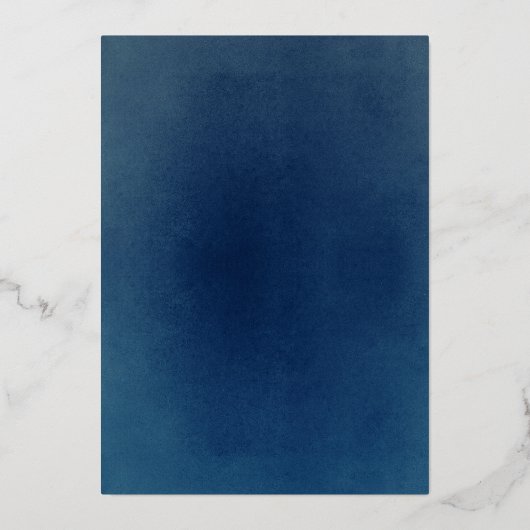 Terracotta Burnt Sinaasappel Floral Navy Blue Wedd Folie Uitnodiging (Achterkant)